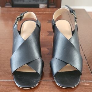 Market & Spruce Black Cross-Strap Sandals